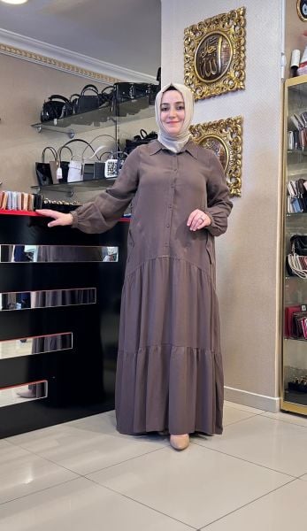 ﻿GÖMLEK YAKA PAMUK KUMAŞ ELBİSE/NURCAN ÇETİN