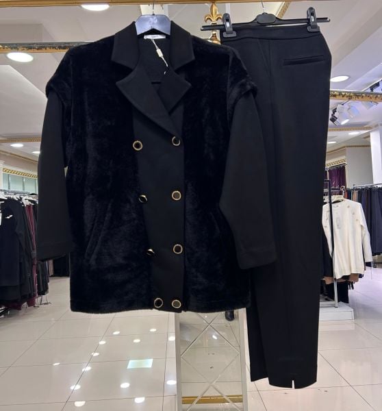 ﻿KÜRK KOMBİNLİ KRUVAZE CEKET - PANTOLON TAKIM/TIĞTRİKO