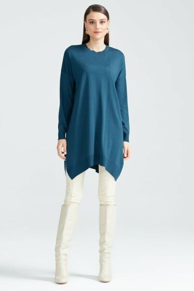 Düşük Kol Triko Tunik CLASSİC BLUE
