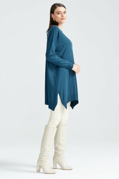 Düşük Kol Triko Tunik CLASSİC BLUE