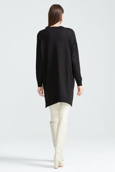 Düşük Kol Triko Tunik SİYAH