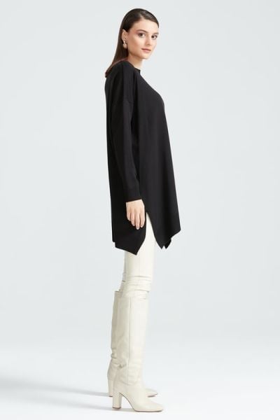 Düşük Kol Triko Tunik SİYAH