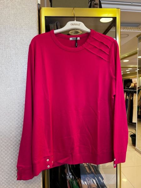 OMZU NERVÜRLÜ ETEĞİ DÜĞMELİ BLUZ