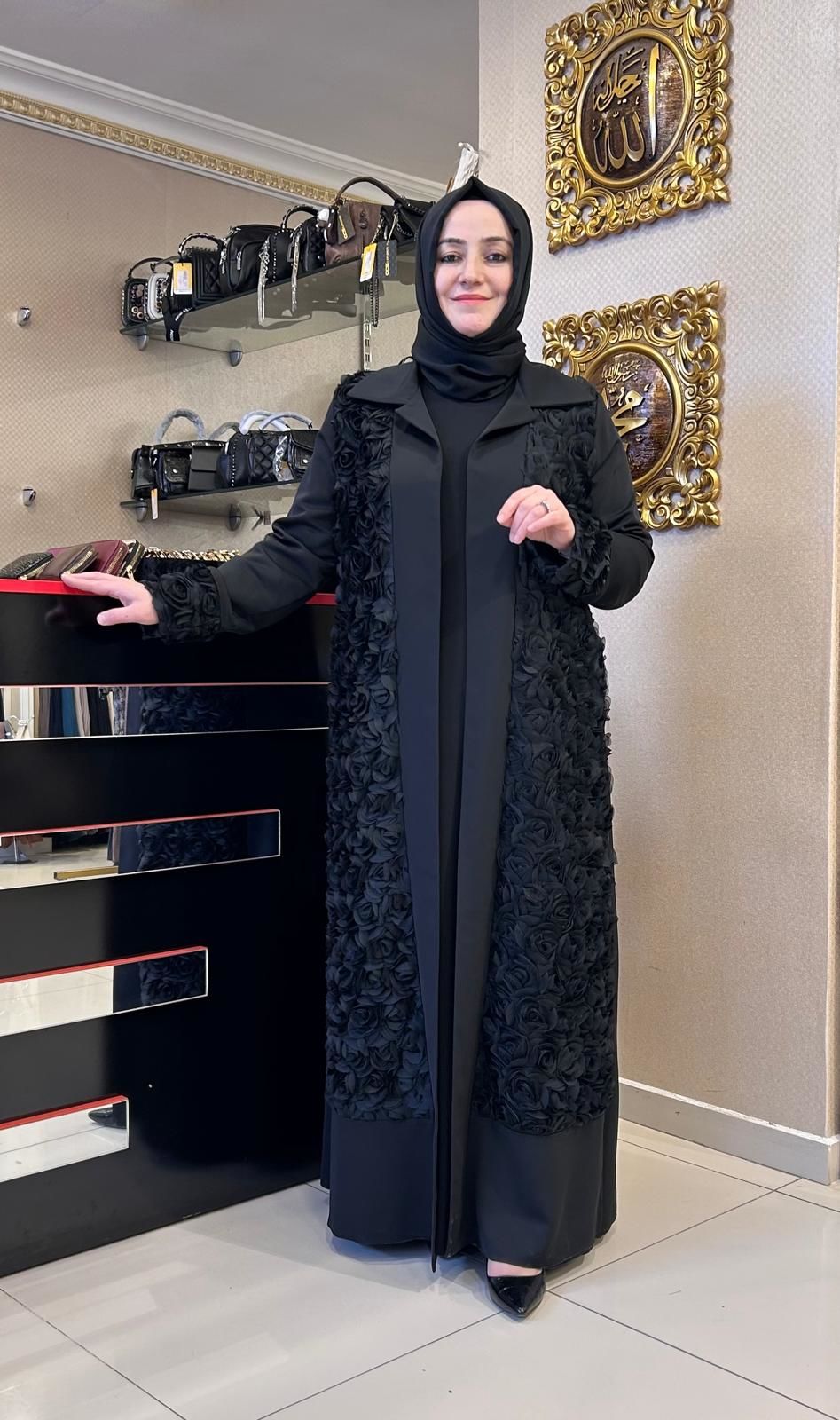 ﻿ŞİFON GÜL İŞLEMELİ CEKET-ELBİSE TAKIM/ZERENAY