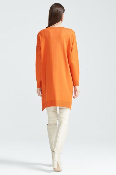 Düşük Kol Triko Tunik ORANJ