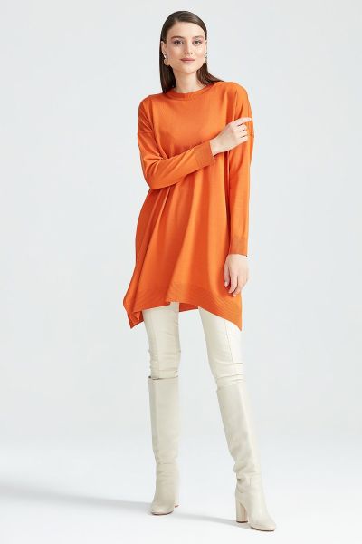 Düşük Kol Triko Tunik ORANJ
