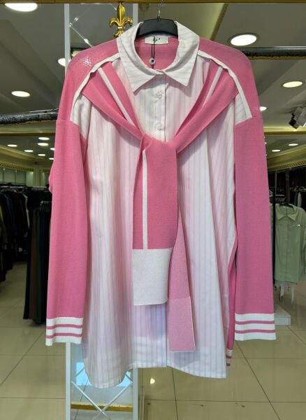 ÖNDEN BAĞLAMA DTY. ÇİZGİLİ GÖMLEK/ TIĞTRİKO