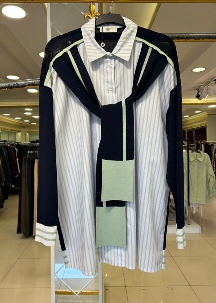 ÖNDEN BAĞLAMA DTY. ÇİZGİLİ GÖMLEK/ TIĞTRİKO