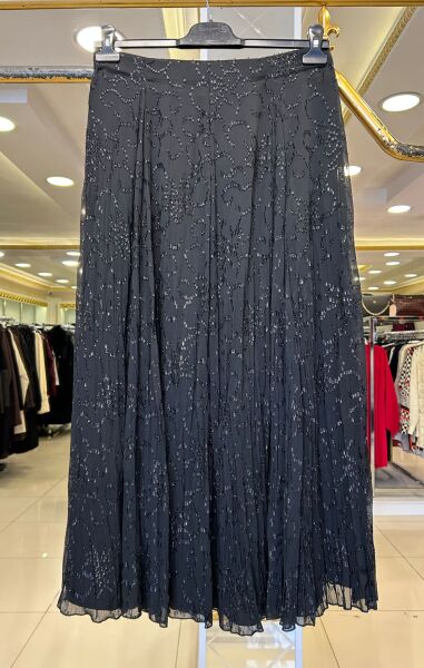 IŞILTILI DESENLİ ŞİFON ETEK /FUAT GÜRŞEN