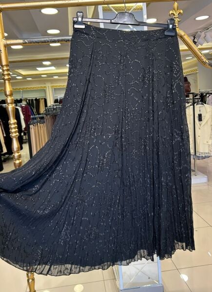 IŞILTILI DESENLİ ŞİFON ETEK /FUAT GÜRŞEN