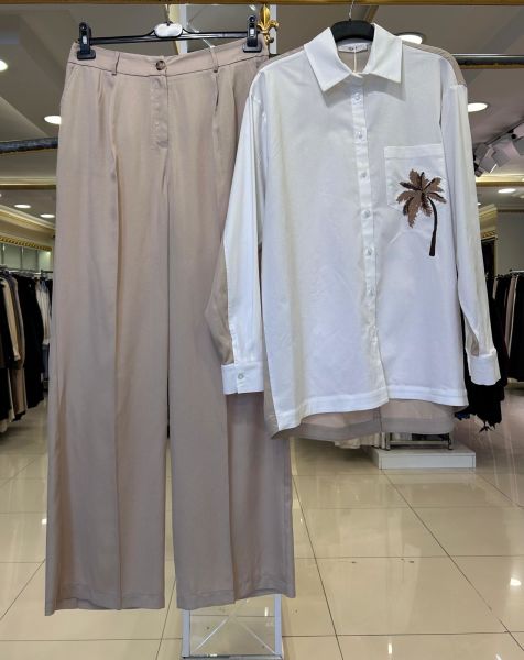 NAKIŞ İŞLEMELİ TENSEL TAKIM/TIĞTRİKO