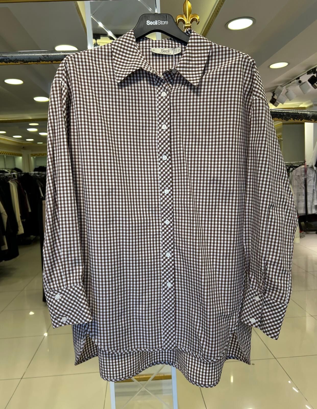 PÖTİKARE DESEN PAMUKLU GÖMLEK /SEÇİL