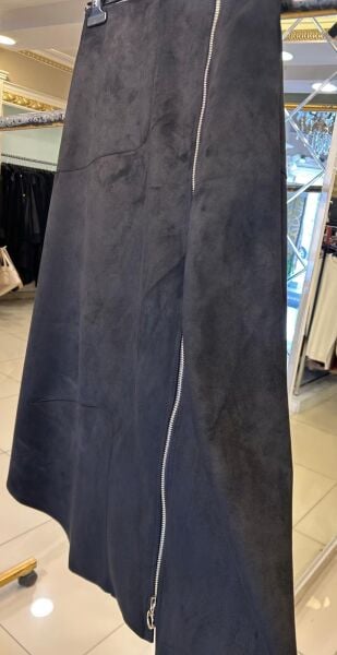 ÖNÜ FERMUAR DTY. ARKASI LASTİKLİ NUBUK ETEK /GHISA 