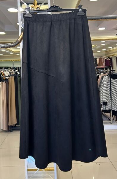 ÖNÜ FERMUAR DTY. ARKASI LASTİKLİ NUBUK ETEK /GHISA 