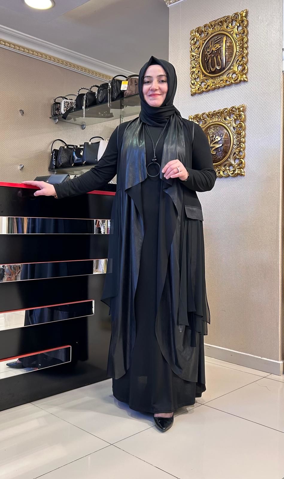 ﻿SANDY KUMAŞ ELBİSE VE YELEK TAKIM/MÜSEMMA