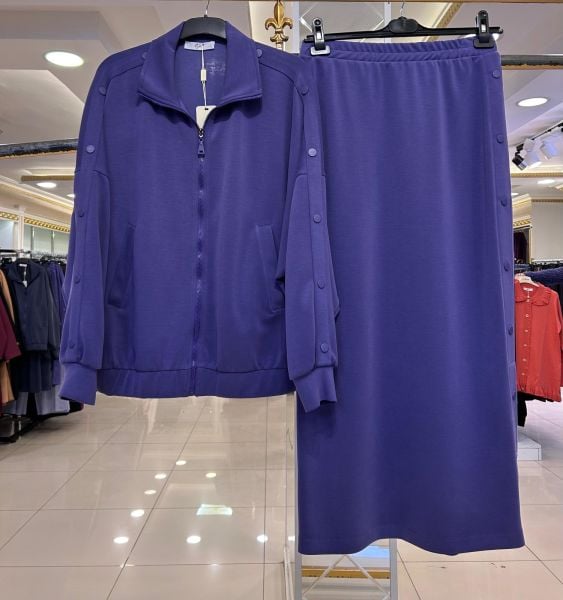 YANLARI ÇITÇIT DTY. MODAL KUMAŞ PANTOLONLU TAKIM/TIĞTRİKO