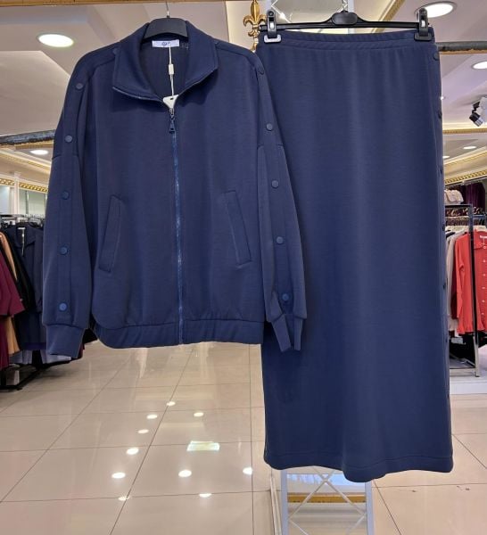 YANLARI ÇITÇIT DTY. MODAL KUMAŞ PANTOLONLU TAKIM/TIĞTRİKO