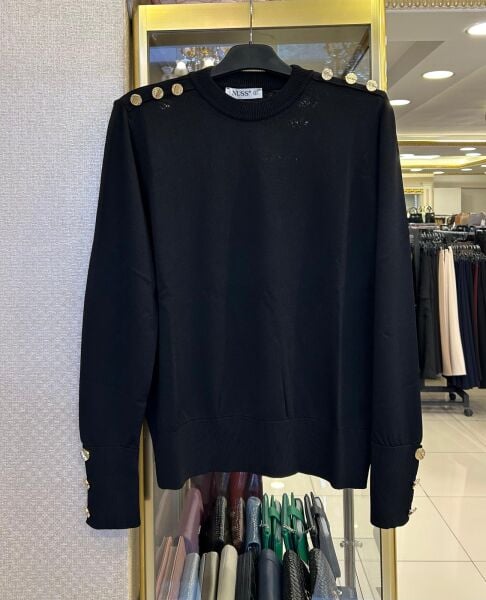 OMUZLARI VE BİLEKLERİ DÜĞME DTY. MERSERİZE BLUZ/ NUSS 203