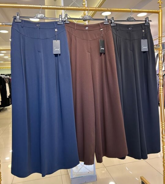 EYFER PİLELİ BOL PAÇA PANTOLON /SENTEZ