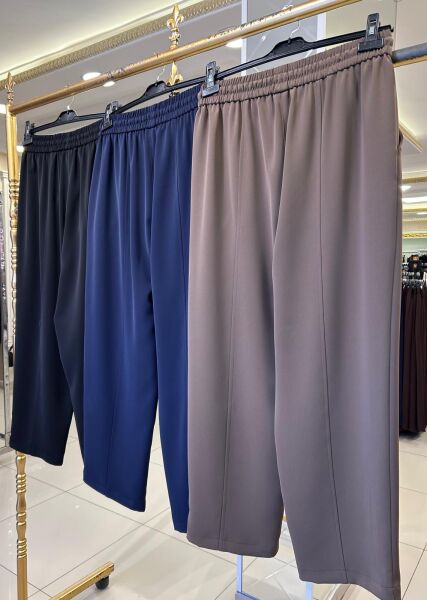 ELEGANCE BELİ LASTİKLİ HAVUÇ PAÇA PANTOLON/ SENTEZ