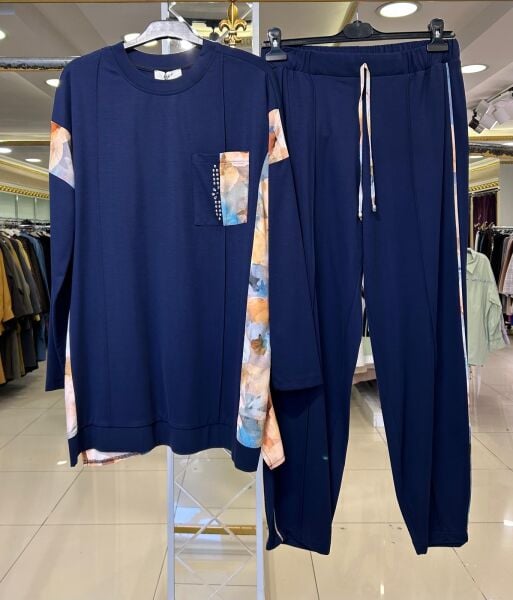 KONTRAST RENKLİ DESENLİ TAKIM/ TIĞTRİKO