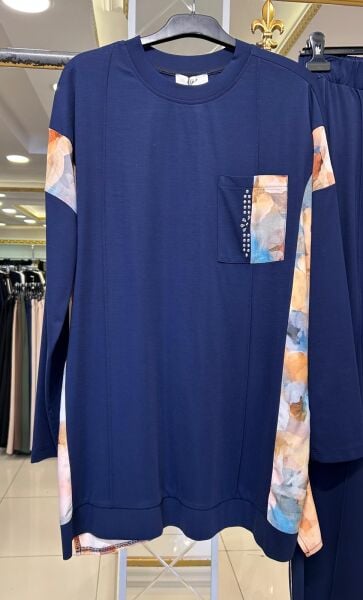 KONTRAST RENKLİ DESENLİ TAKIM/ TIĞTRİKO