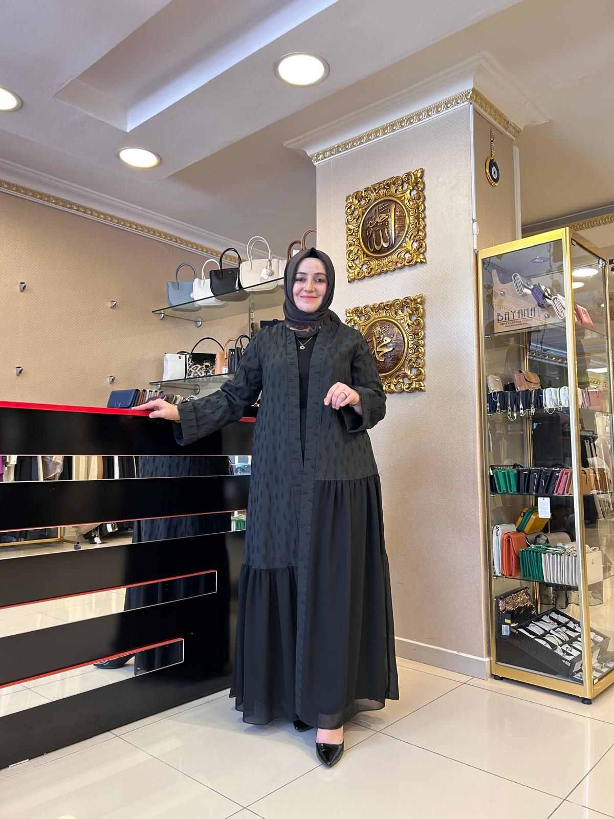 KENDİNDEN DESENLİ ŞİFON DTY. ABAYA/NURCAN ÇETİN