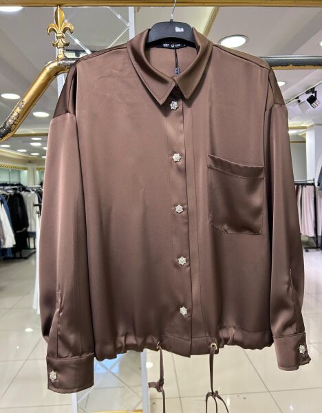 TAŞLI DÜĞME DTY. SATEN GÖMLEK/ GHISA