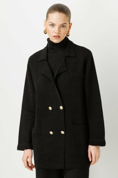 Triko Ceket Pantolon Takımı SİYAH