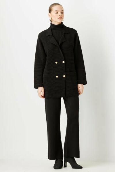 Triko Ceket Pantolon Takımı SİYAH