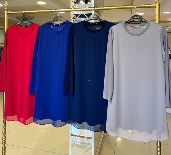 İçi Sandy Önü Şifon Kumaş Uzun Kollu İçlik