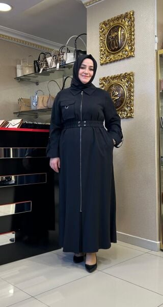 FERMUAR VE CEP DTY. KEMERLİ ELBİSE /NUSS 