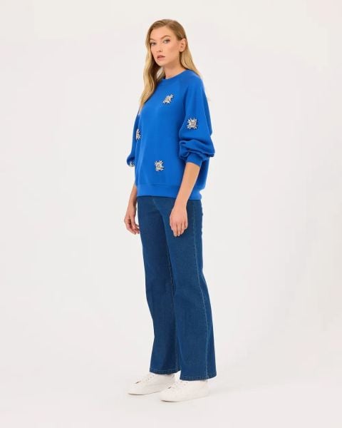 YUVARLAK YAKA TAŞLI SWEAT/SEÇİL