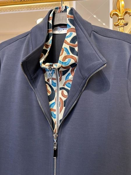 FERMUAR KISMI DESENLİ CEKET PANTOLON TAKIM/TIĞTRİKO