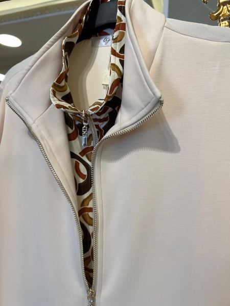 FERMUAR KISMI DESENLİ CEKET PANTOLON TAKIM/TIĞTRİKO