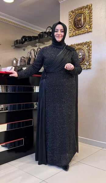 TAMAMI PUL İŞLEMELİ KUŞAK DTY. ABİYE /TASVİR