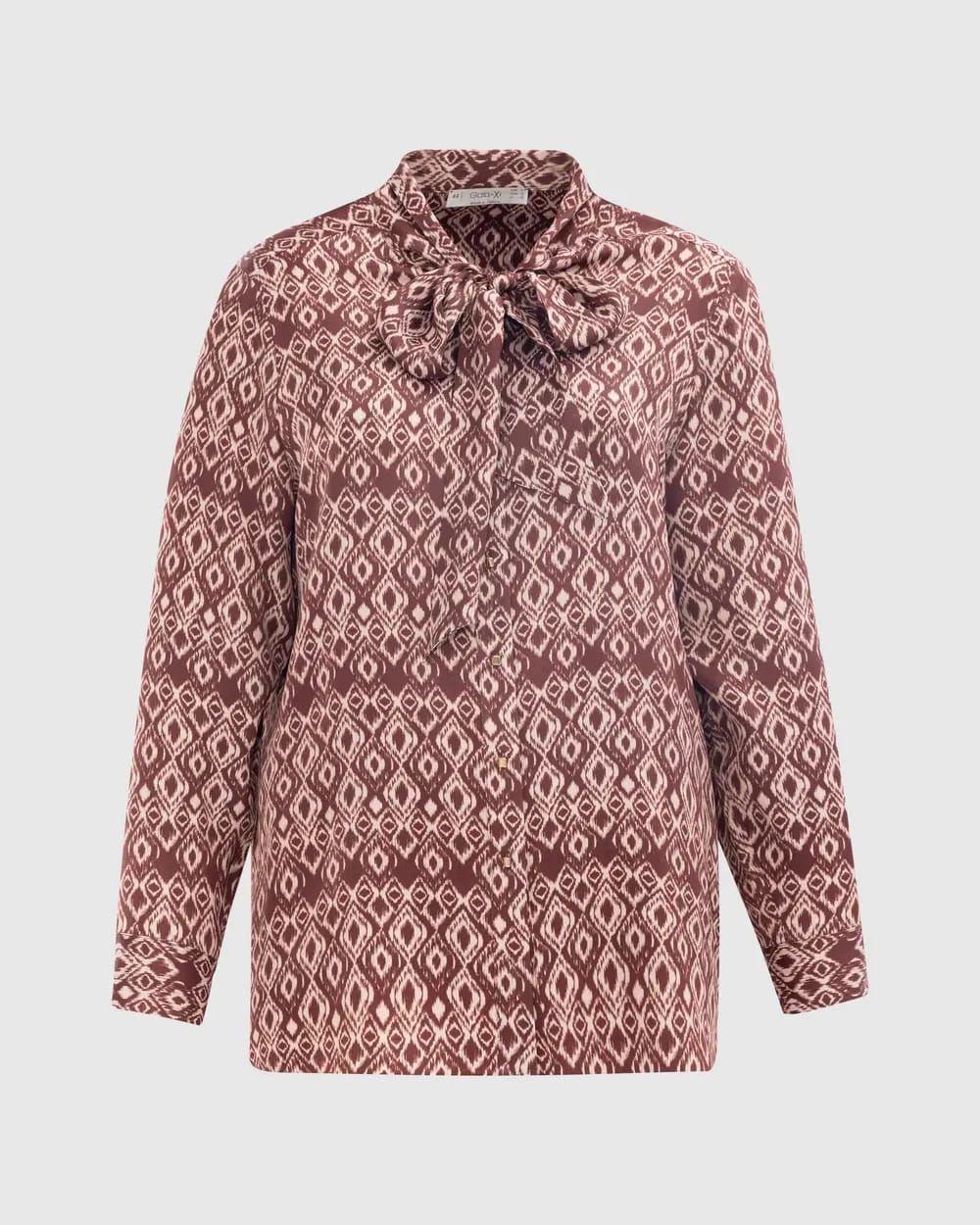 B. BEDEN FULAR YAKALI DESENLİ GÖMLEK/SEÇİL