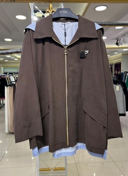 KİRPİ BROŞLU ÇİFT KUMAŞLI TRENÇ /GHISA