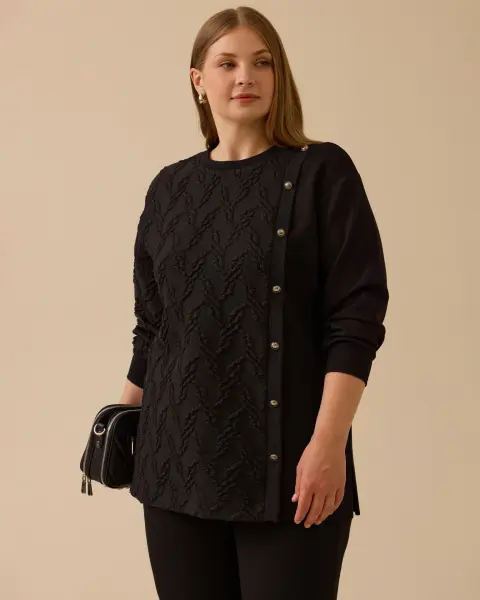 KABARTMA DESEN DÜĞME DTY. TUNİK/ SEÇİL