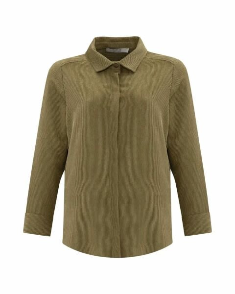 BÜYÜK BEDEN YIRTMAÇLI KADİFE GÖMLEK