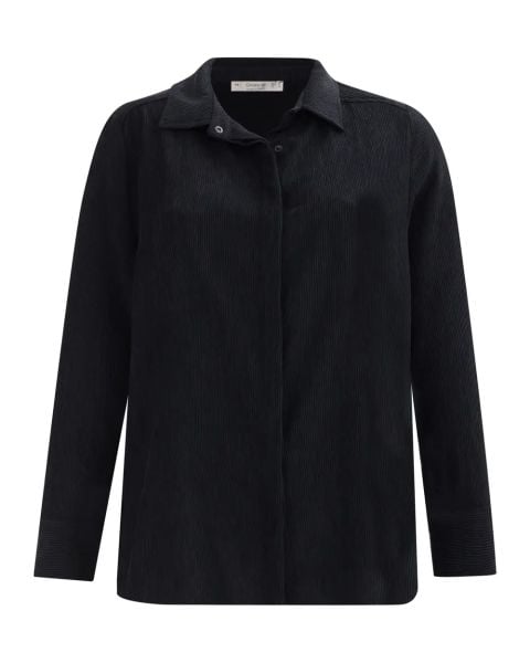 BÜYÜK BEDEN YIRTMAÇLI KADİFE GÖMLEK