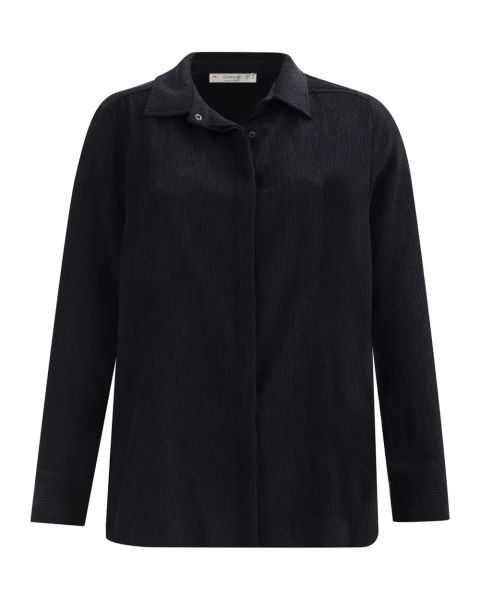 BÜYÜK BEDEN YIRTMAÇLI KADİFE GÖMLEK