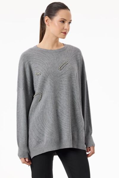 TAŞLI AĞ DESENLİ TRİKO TUNİK/TIĞTRİKO