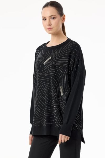 ﻿TAŞLI AĞ DESENLİ TRİKO TUNİK/TIĞTRİKO