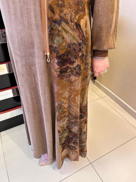 FERMUAR DTY. YANLARI DESENLİ ELBİSE/MÜSEMMA