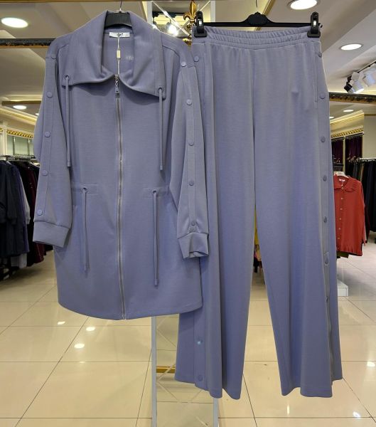 YANLARI ÇITÇIT DTY. İPLİ PANTOLONLU TAKIM/TIĞTRİKO