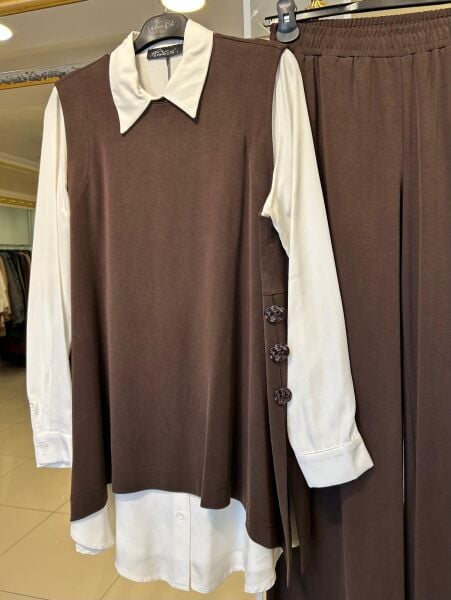 SÜVETERİ DÜĞME DTY. GÖMLEKLİ 3'LÜ TAKIM/ NURCAN ÇETİN