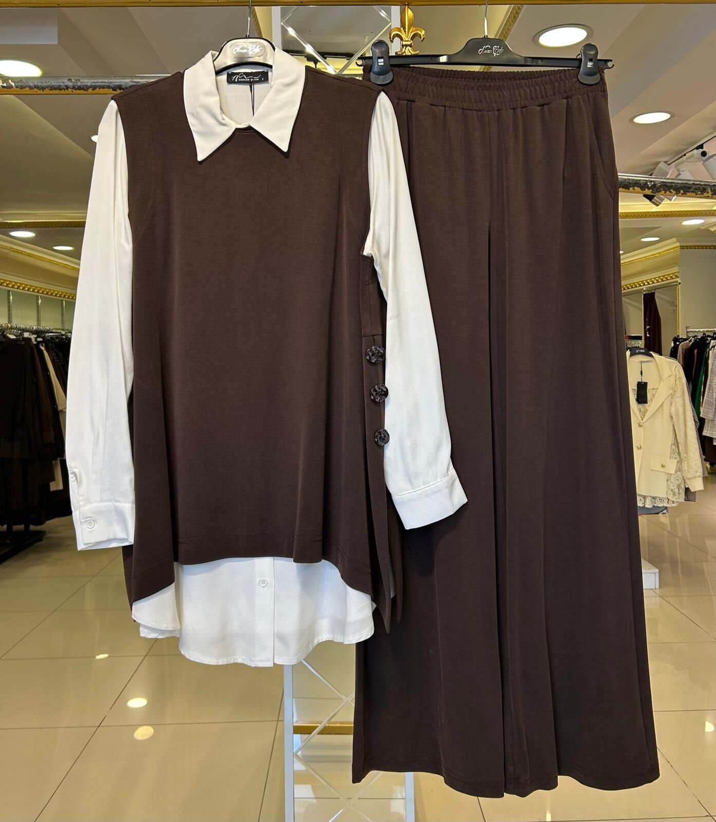 SÜVETERİ DÜĞME DTY. GÖMLEKLİ 3'LÜ TAKIM/ NURCAN ÇETİN