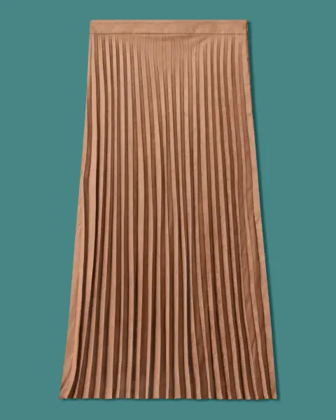 SÜET GÖRÜNÜMLÜ PİLİSE ETEK /SEÇİL 1012