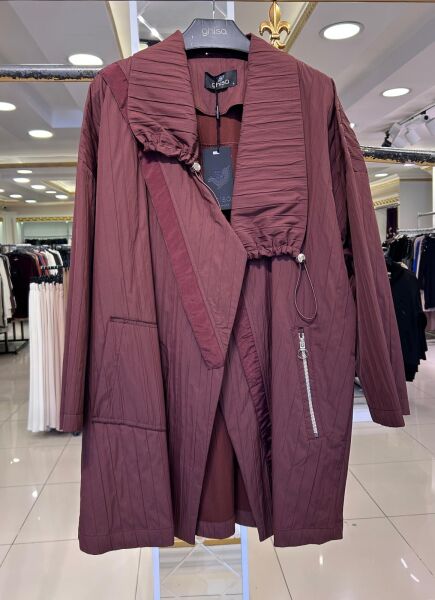 ASİMETRİK YAKA DTY. TRENÇ KUMAŞ KAP/ GHISA